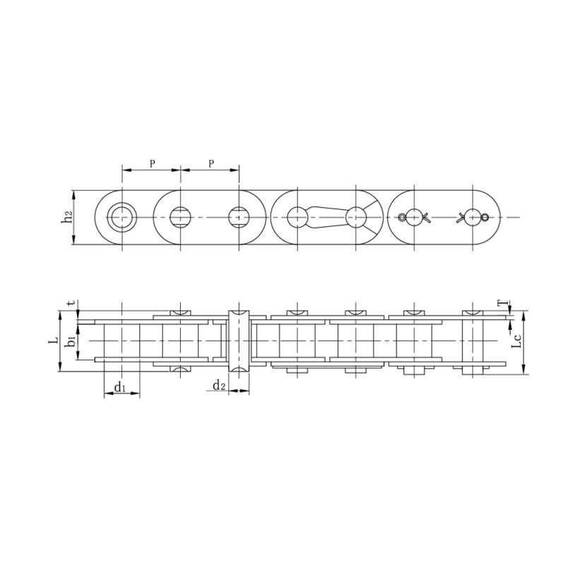 Mga roller chain na may tuwid na side plate ( A series )