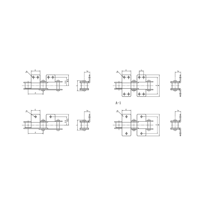 Mga attachment ng double pitch conveyor chain
