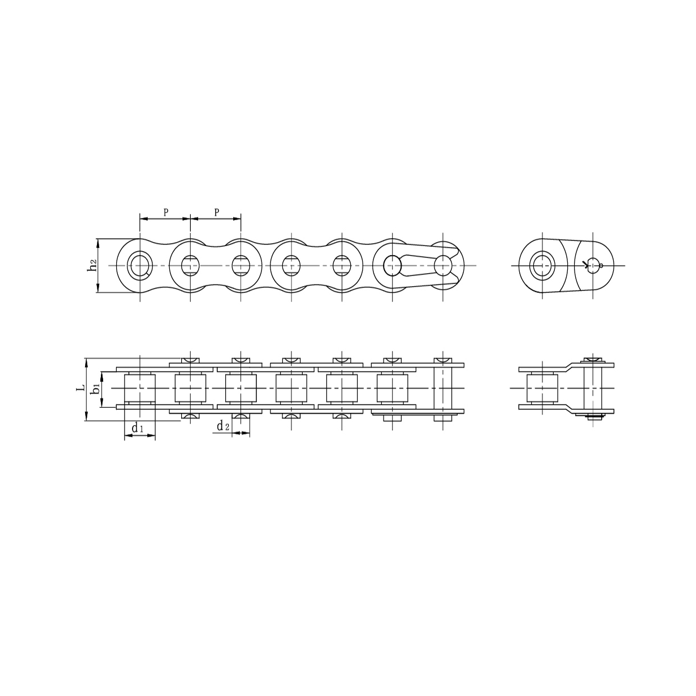 Hindi kinakalawang na asero maikling pitch precision roller chain
