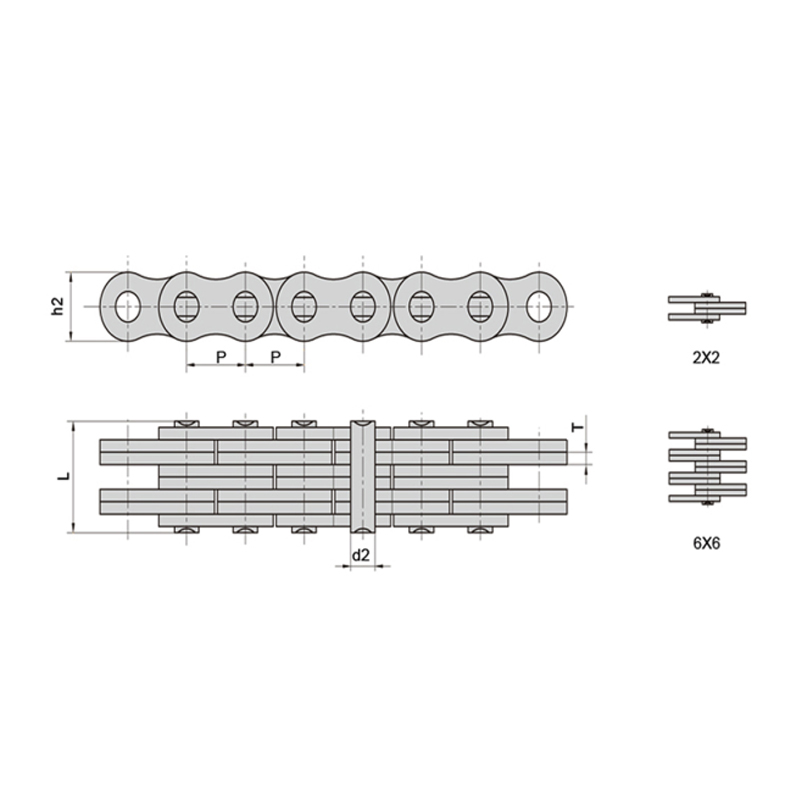 (LL Series) Mababang maintenance mataas na stability leaf chain