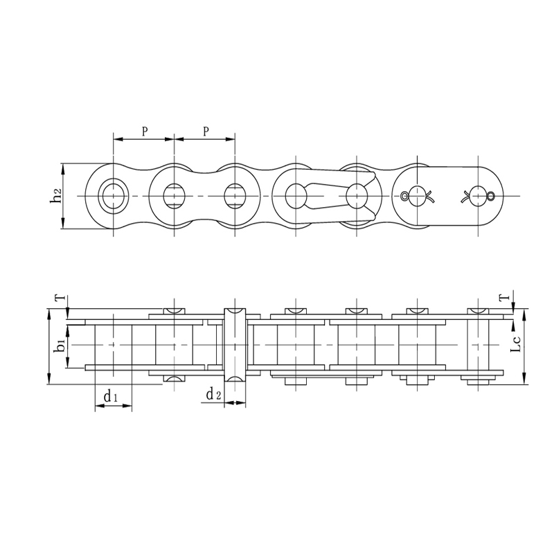 Mataas na kalidad na haluang metal na bakal na malakas na mabibigat na tungkulin na mga chain ng motorsiklo